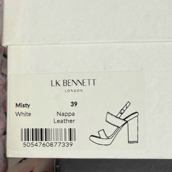 NWT LK Bennett  Misty sand white sling back platform sandals Size 39 UK (8.5 equ - Picture 8 of 9
